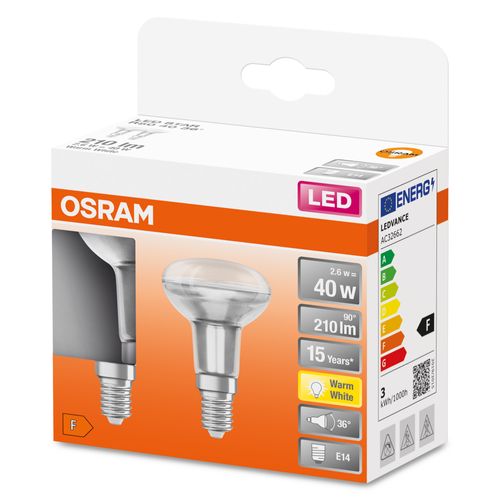 Osram Ledreflectorlamp Star R50 Warm Wit E14 2,6w 2st.