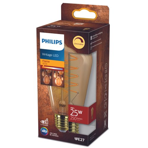Philips Ledfilamentlamp St64 Amber Warm Wit E27 4w