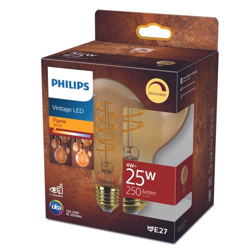 Philips Ledfilamentlamp G93 Amber Warm Wit E27 4w