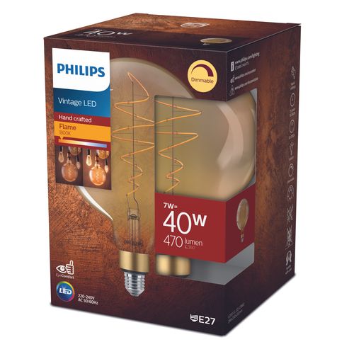 Philips Ledfilamentlamp G200 Warm Wit E27 7w