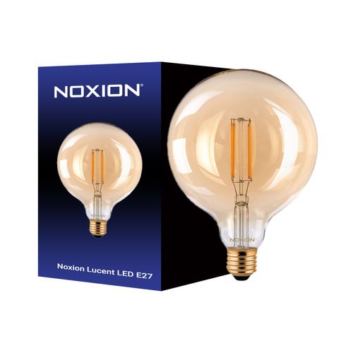 Noxion Lucent Led E27 Globe Filament Amber 125mm 7.2w 630lm - 822 Zeer Warm Wit | Vervangt 60w