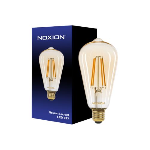 Noxion Lucent Led E27 Edison Filament Amber 7.2w 630lm - 822 Zeer Warm Wit | Dimbaar - Vervangt 50w