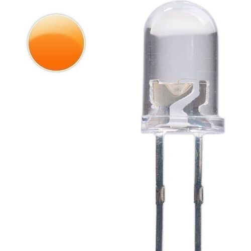 Ledlamp 5mm Oranje 610nm 80mcd - Transparant - 3 Stuks