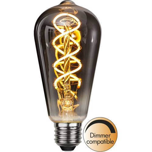 Edison Lamp - Rookglas - E27 - 2w - Super Warm Wit 2100k - Dimbaar